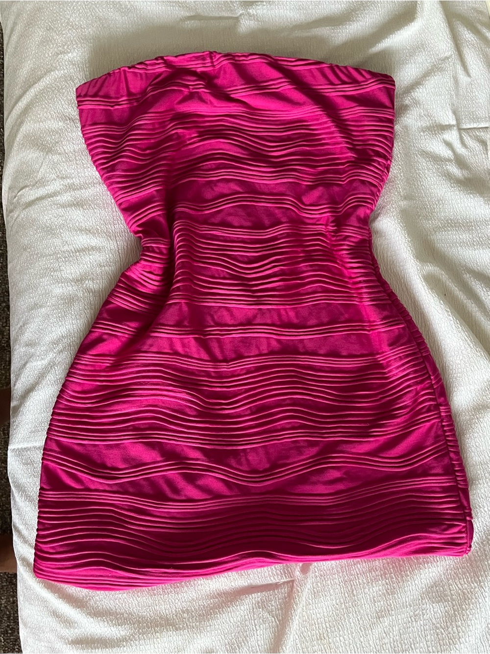 Vintage HeartSoul Pink Strapless Textured Mini Dress